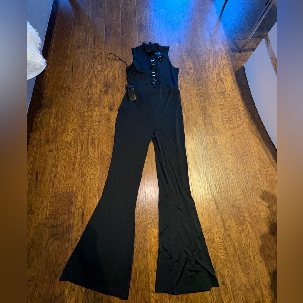 Black, flared, Bebe jumpsuit